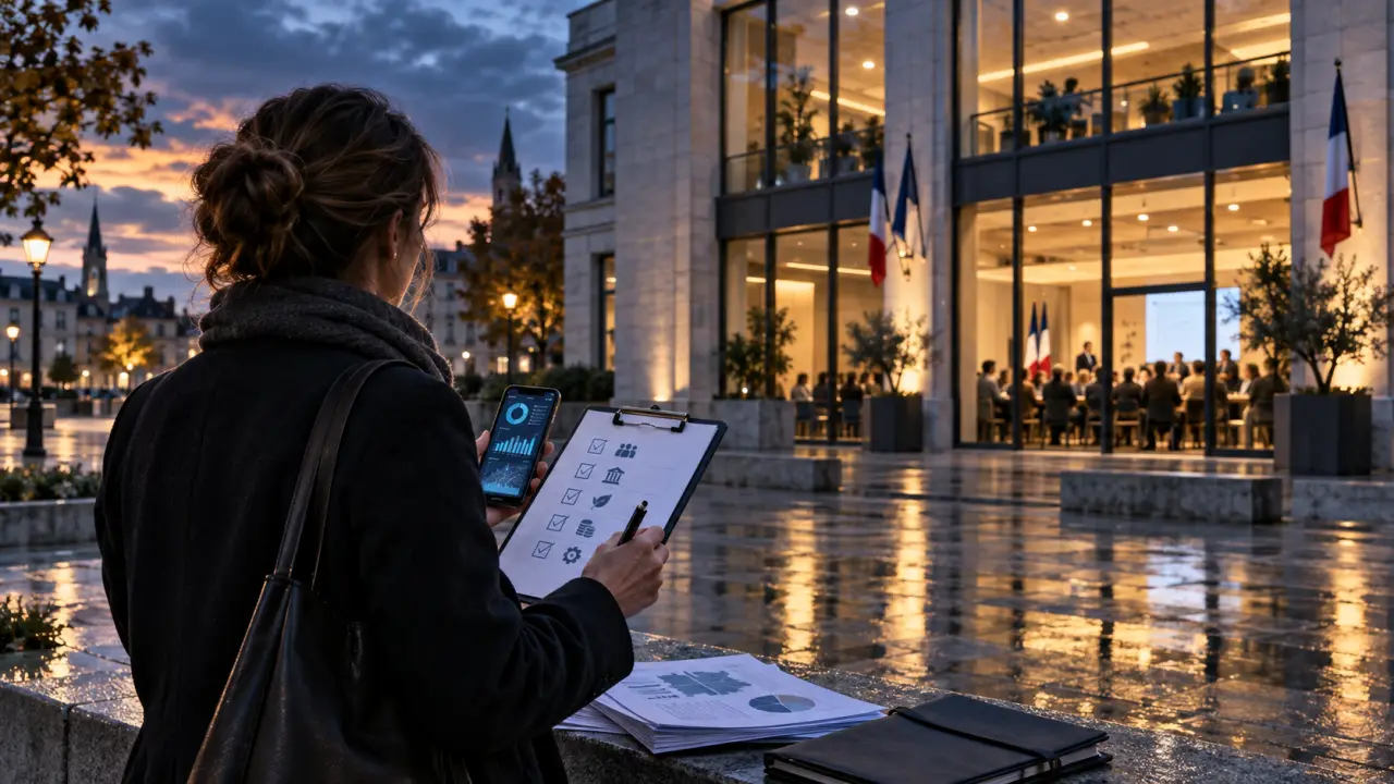 Citoyennes et citoyens examinant des documents municipaux autour d’une table