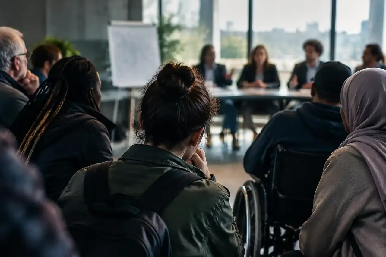 Citoyennes et citoyens réunis autour d'une table lors d'une concertation locale